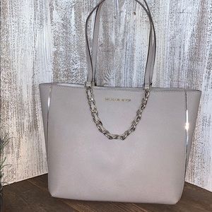 Michael Kors Gray Leather Harper Bag NWT